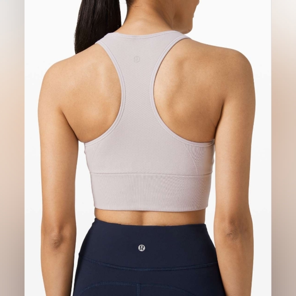Lululemon Ebb to Train Bra Medium Support, C/D Cup Iced Iris Sz 6